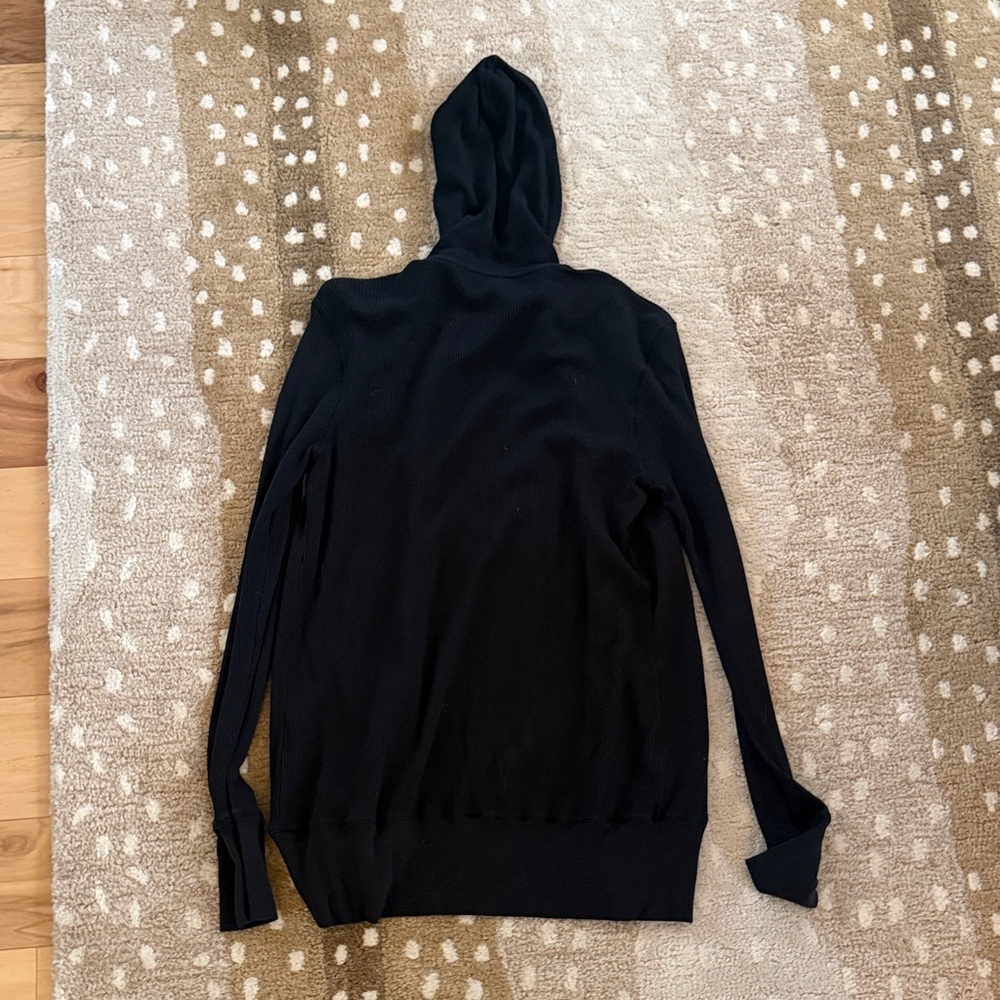 Splendid - Black Hooded Waffle Knit Cardigan - Picture 4 of 4
